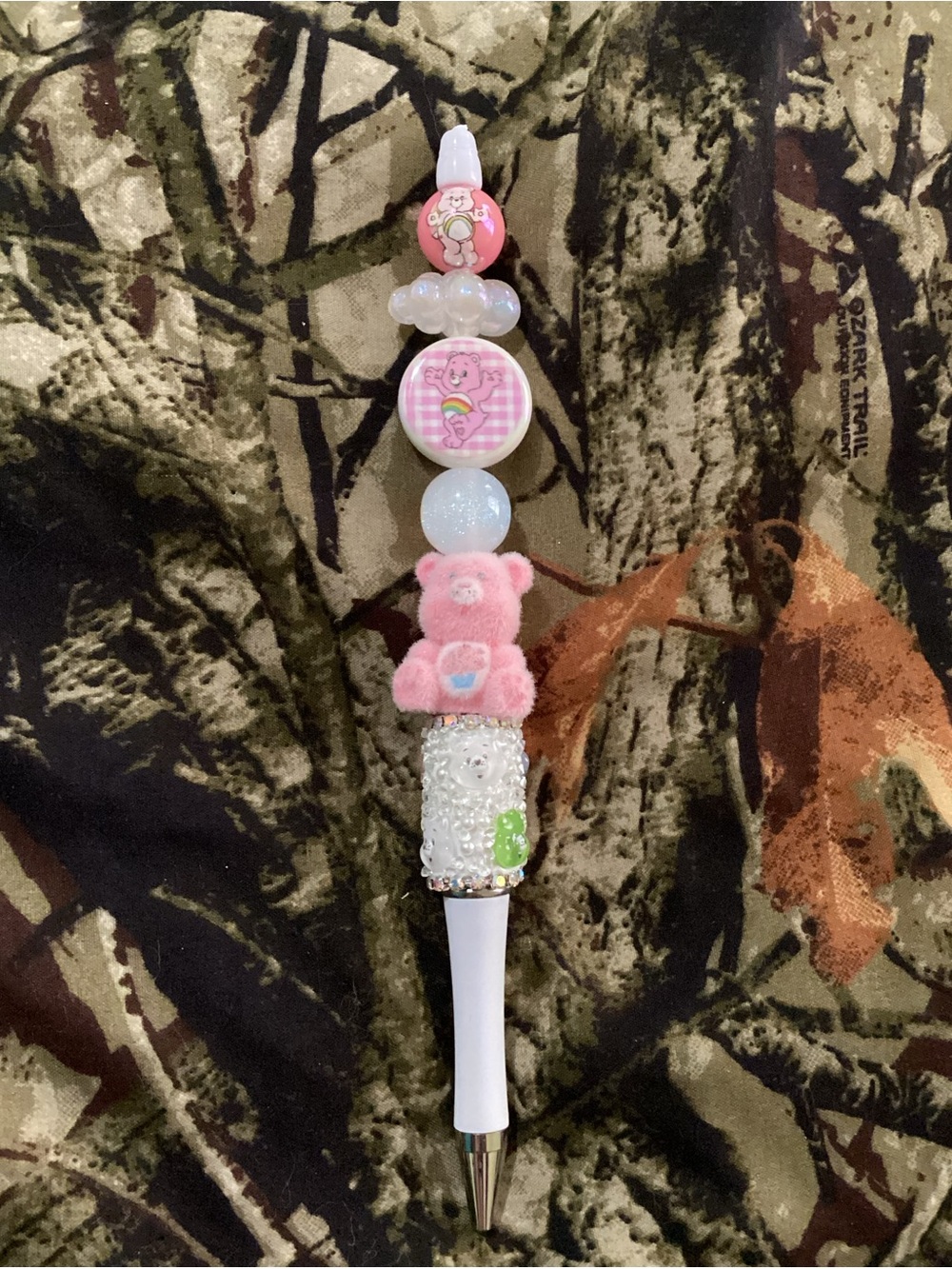 Hand made care bear beaded pen.